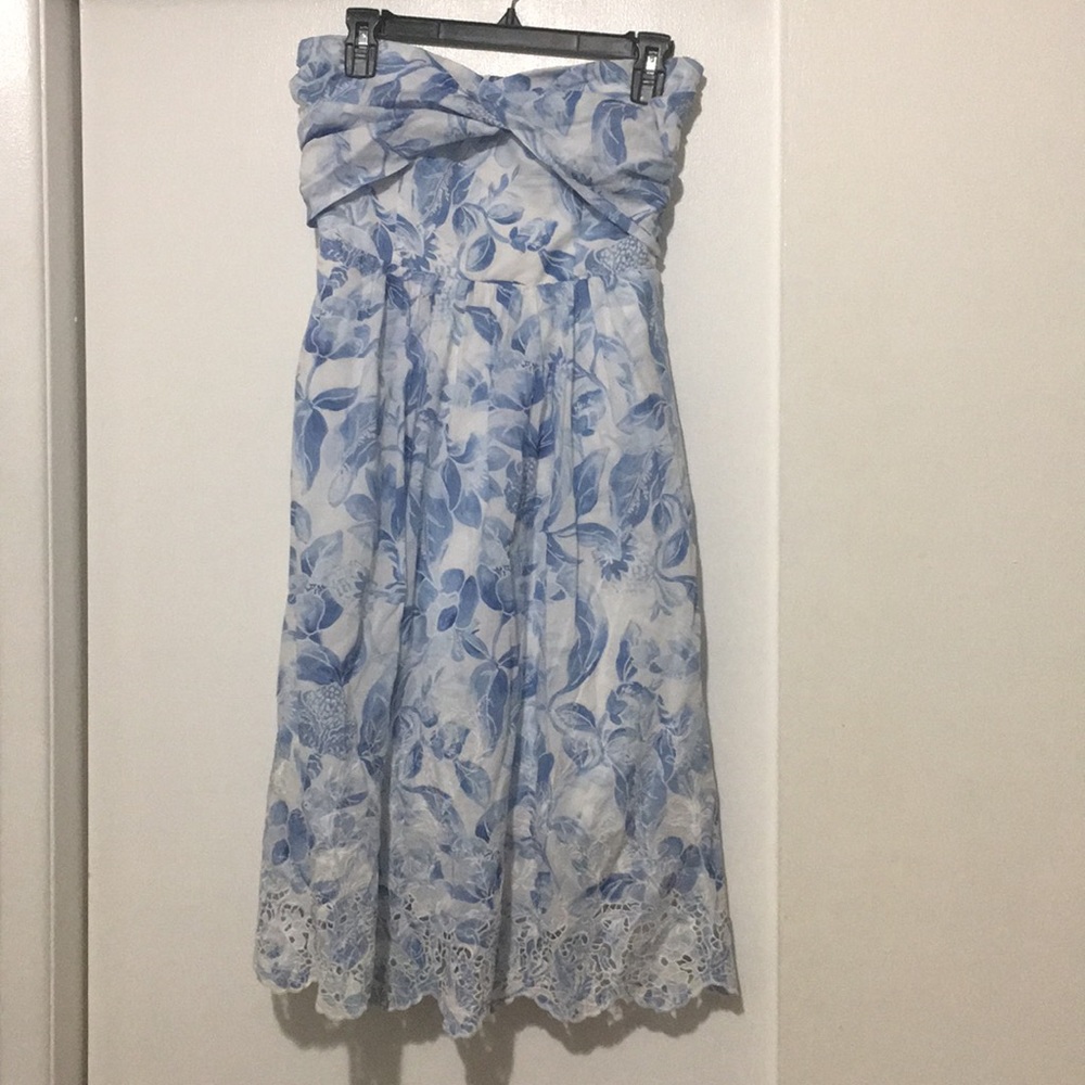 White house black market strapless midi dress